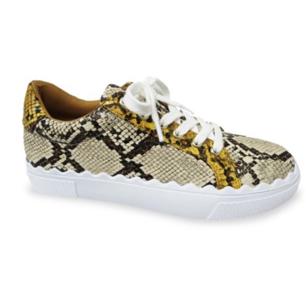 BCBGeneration Lanie Snake Print Sneakers with White Laces